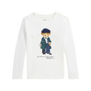 T-shirt Bambina Polo Bear Bianca