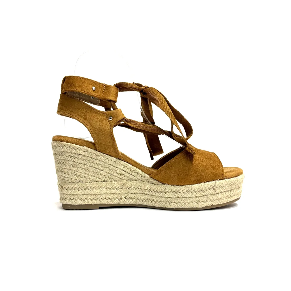 REFRESH SCARPE DONNA ESPADRILLAS CON ZEPPA ALTA E LACCIO 170771 CAMEL - immagine 5