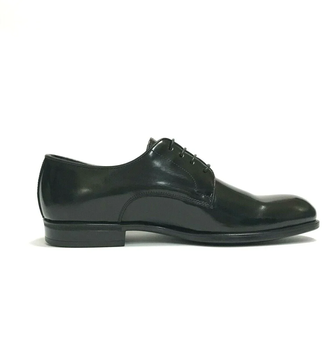 SCARPE UOMO EXTON SHOES STRINGATE ELEGANTI CERIMONIA 1394 NERO 100% PELLE LUCIDA - immagine 5