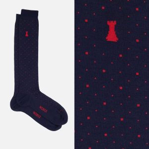 Luigi XIV - Calza lunga blu a pois