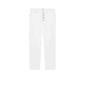 Jeans Koons da Donna bianchi con bottoni gioiello