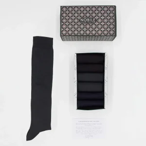 Box Calze lunghe Chiffon in pura Seta di Gelso - 2 x Blu/2 x Nero/2 x Antracite