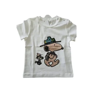 T-shirt Bambina con snoopy e woodstock