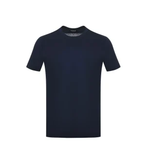 T-shirt blu scuro da uomo 100% cotone